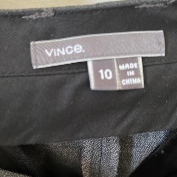 Vince Size 10 woman cool wool blend pants with leather trim and ankle zip - Picture 9 of 13